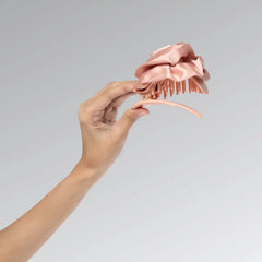 Satin Rosette Flat Cloud Clip in Terracotta - Medium