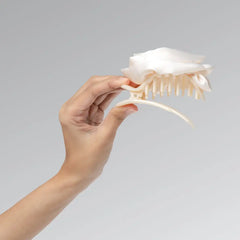 Satin Rosette Flat Cloud Clip in Cream - Medium