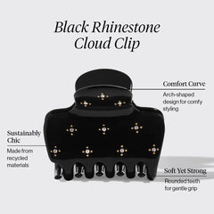 Black Rhinestone Cloud Claw Clip