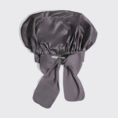 Charcoal Oversized Satin Bonnet
