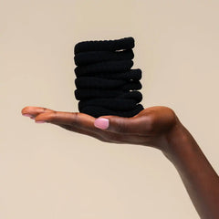 Black Ribbed Hair Elastics
