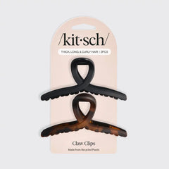 Black & Tort Loop Claw Clips 2pc Set - Large