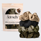 Black Satin Pillow Scrunchies® 4pc Set