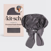 Charcoal Oversized Satin Bonnet