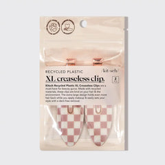 XL Terracotta Checker Creaseless Clips 2pc Set