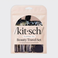Black & Ivory Travel Bottles for Toiletries 11pc Set