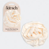 Satin Rosette Flat Cloud Clip in Cream - Medium