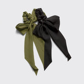 Crepe Scarf Scrunchies in Moss