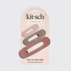 Flat Lay Claw Clip 3pc Flat - Terracotta