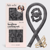 Charcoal Satin Heatless Hair Curler Bundle