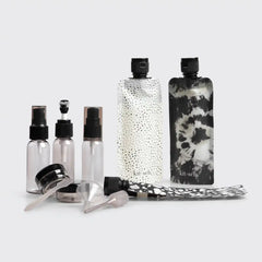 Black & Ivory Travel Bottles for Toiletries 11pc Set