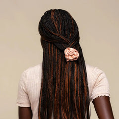 Terracotta Rosette Ruched Satin Scrunchies