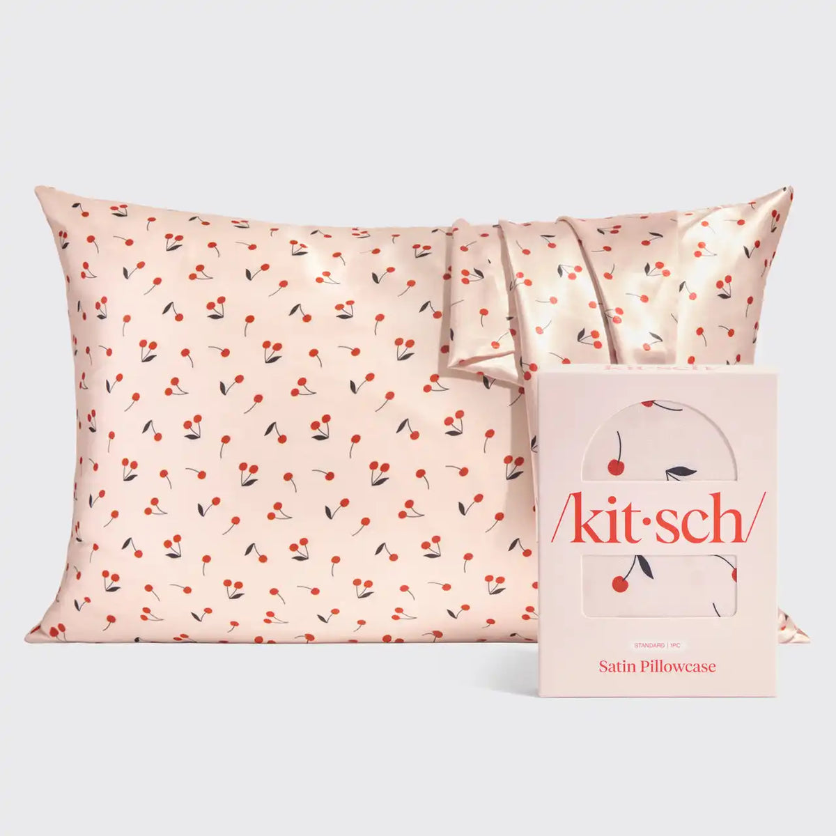 Satin Pillowcase in Cherry Print 4 Pack