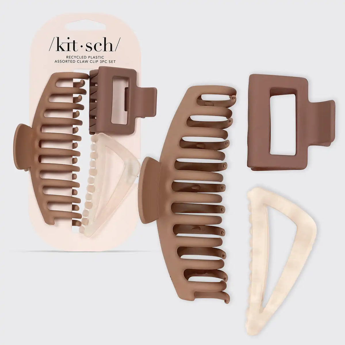 Recycled Plastic Assorted Claw Clip 3pc - Oversized Claw Clip