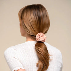 Terracotta Rosette Ruched Satin Scrunchies