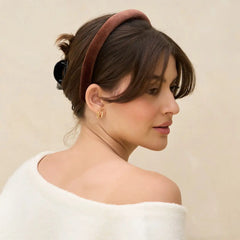 Black & Chocolate Satin & Velvet Headbands