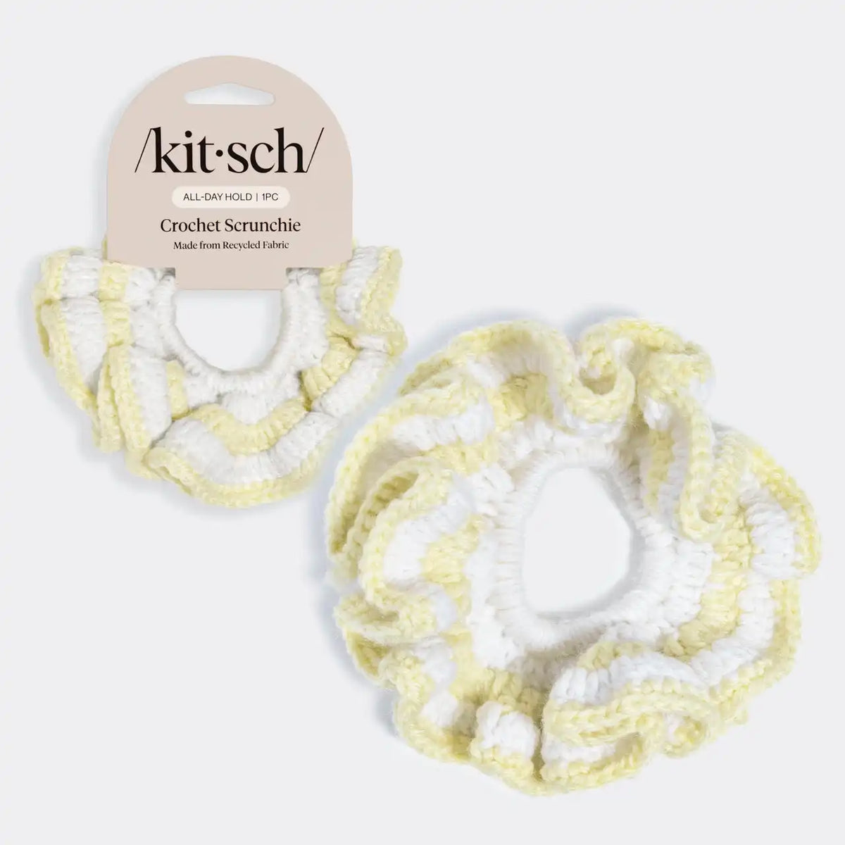 Butter Yellow Crochet Scrunchie