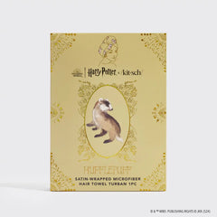 Kitsch x Harry Potter Satin Wrapped Hair Towel in Hufflepuff