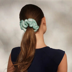 Seafoam Blue Crochet Scrunchie