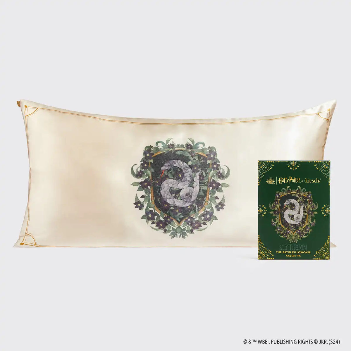 Kitsch x Harry Potter Satin Pillowcase in Slytherin 2 Pack - King