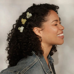 Pearlized Cream & Butter Yellow Jelly Cloud Clips - Mini