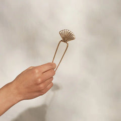 Metal Clam Shell French Hair Pin - Gold
