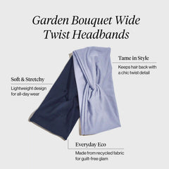 Garden Bouquet Wide Twist Headbands 2pc Set