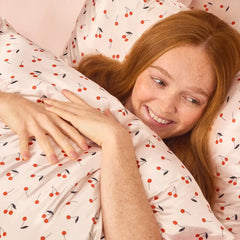 Satin Pillowcase in Cherry Print 2 Pack - King
