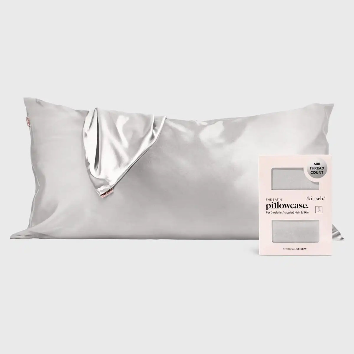 Satin Pillowcase in Silver 4 Pack - King