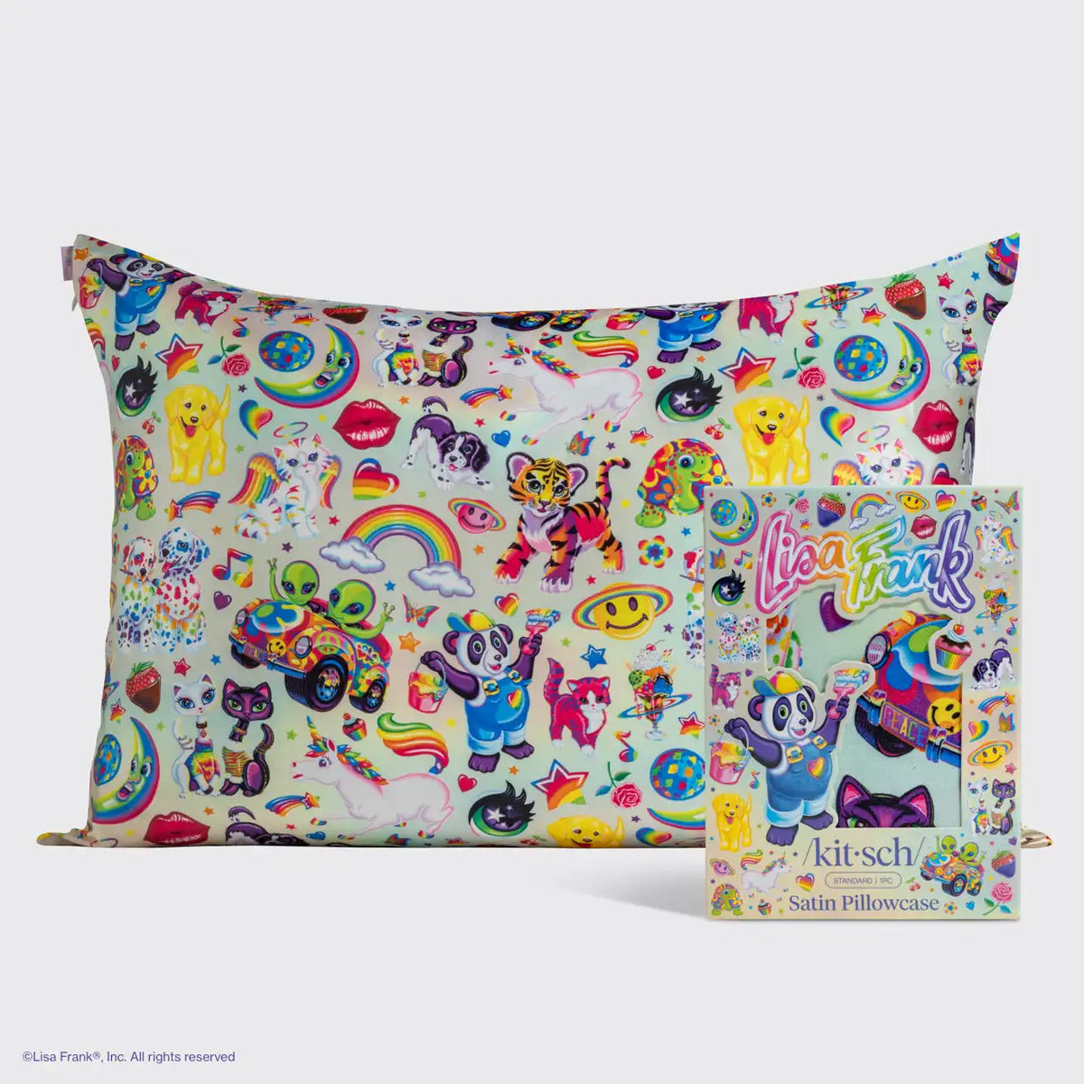 Lisa Frank x Kitsch Satin Pillowcase in The Fantastic World of Lisa Frank 2 Pack