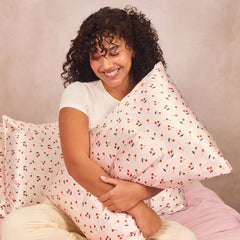 Satin Pillowcase in Cherry Print 4 Pack